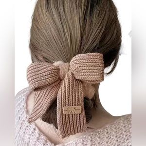 Knit and Plush Pale Rose Bow Headband